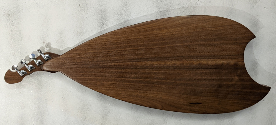 Canoe Paddle Fretted Dulcimer Back View