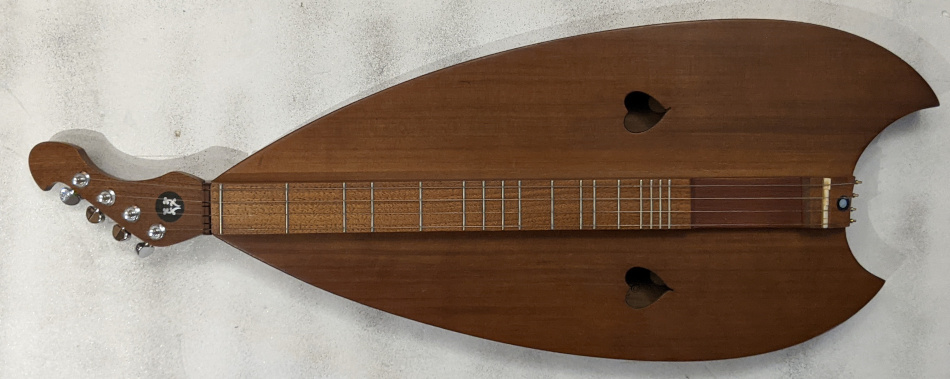 Canoe Paddle Fretted Dulcimer Top View