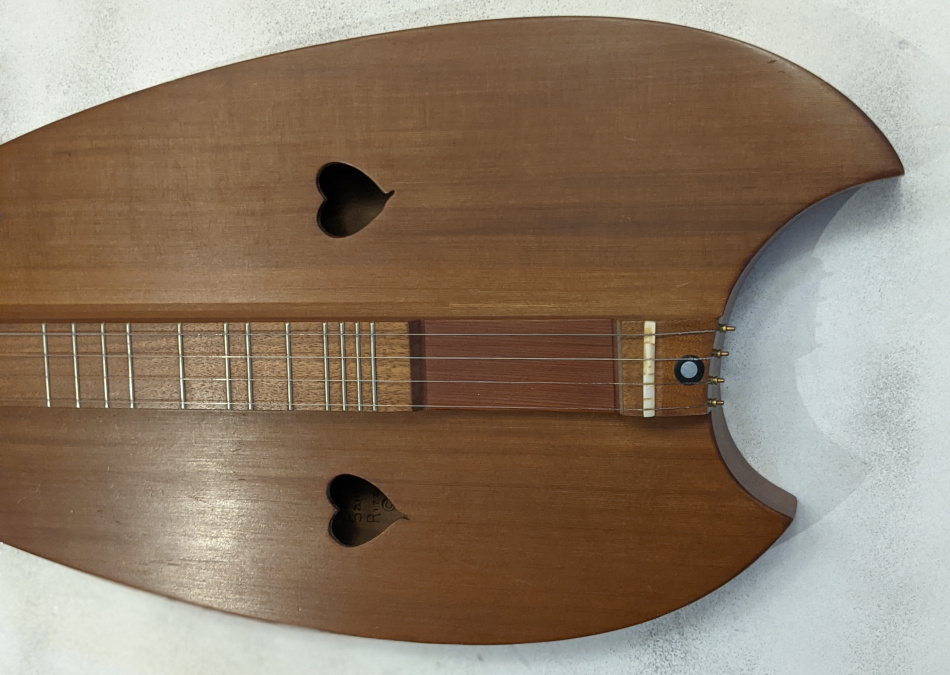 Canoe Paddle Fretted Dulcimer Top Tail